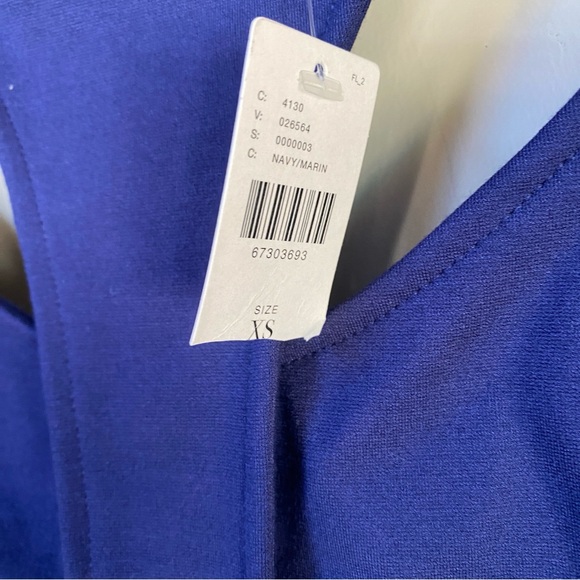 NWT by Anthropologie Ponte Cut-Out Navy Blue Short Sleeve Mini Dress Size XS - Picture 8 of 13